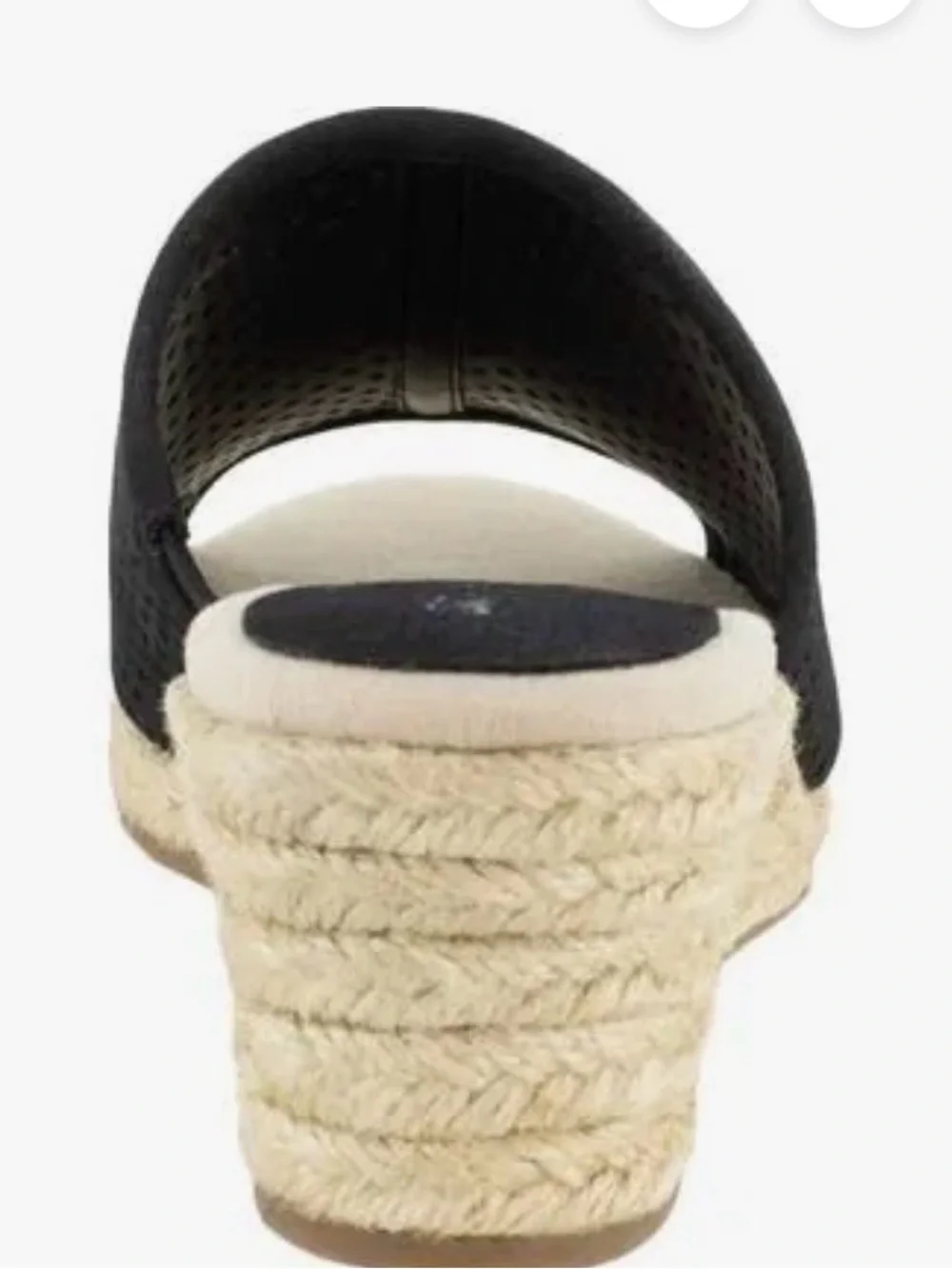 Easy Street Black Espadrille Wedge Slide Sandals